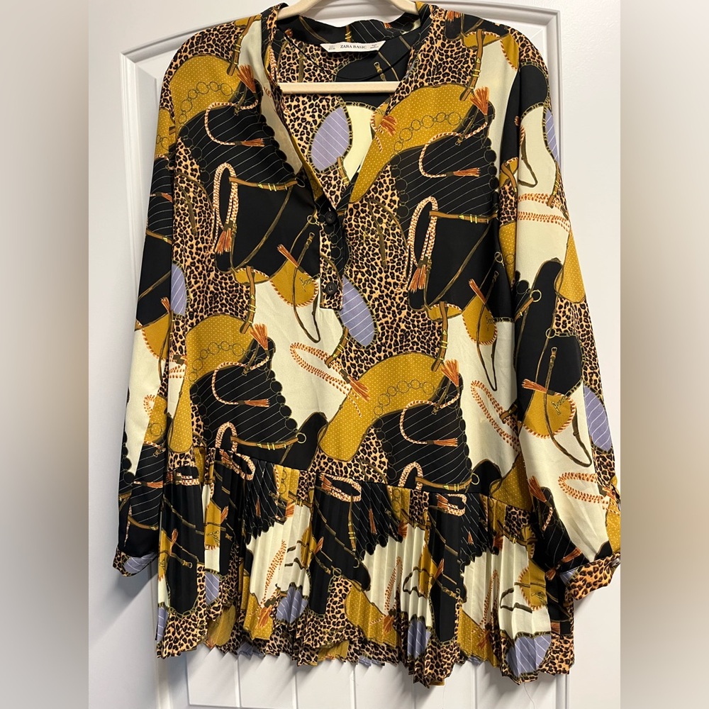 Zara Multicolor Abstract Blouse
